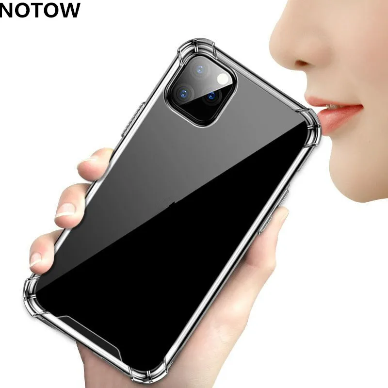 NOTOW Transparent 1.5MM Acryl+TPU Clear Case Soft FrameBumper Shockproof Cover Shell For iPhone 15 14 13 12 11/11pro/11proMax XR