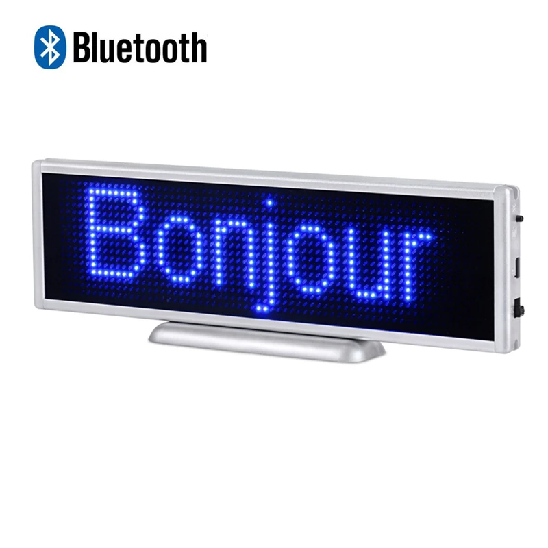 Indoor single color electronic LED moving sign bluetooth programmable advertising SMD LED display 215mm desktop LED sign board