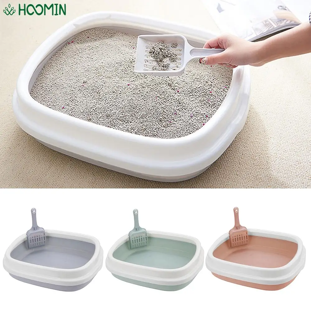 1 Set Pet Toilet Bedpan Training Plastic Sand Litter Box Cat Dog Tray with Scoop Cat Litter Box  Anti-Splash Dog Clean Toilet