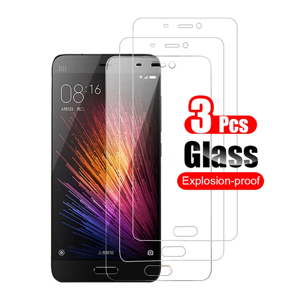 3Pcs Tempered Glass For Xiaomi Mi 5 5S Screen Protector for Xiaomi Mi5 Mi 5S Plus Toughened Glass Shield 2.5D Phone Film 9H