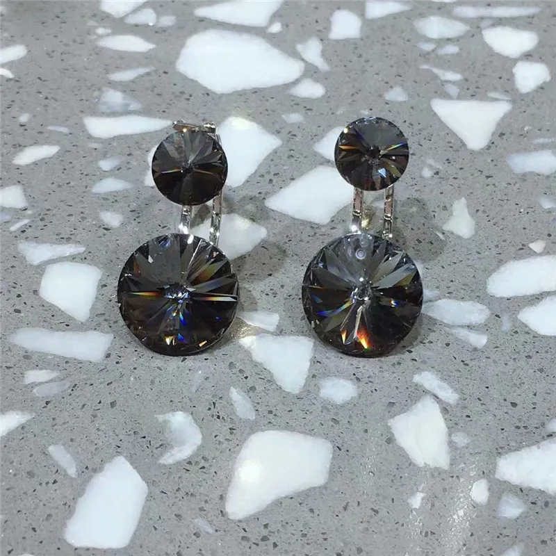 Ms Betti 2021 Trendy Design Double Round Rivoli Stones Drop Earring Crystals From Austria For Women Party Wedding Jewelry Gifts