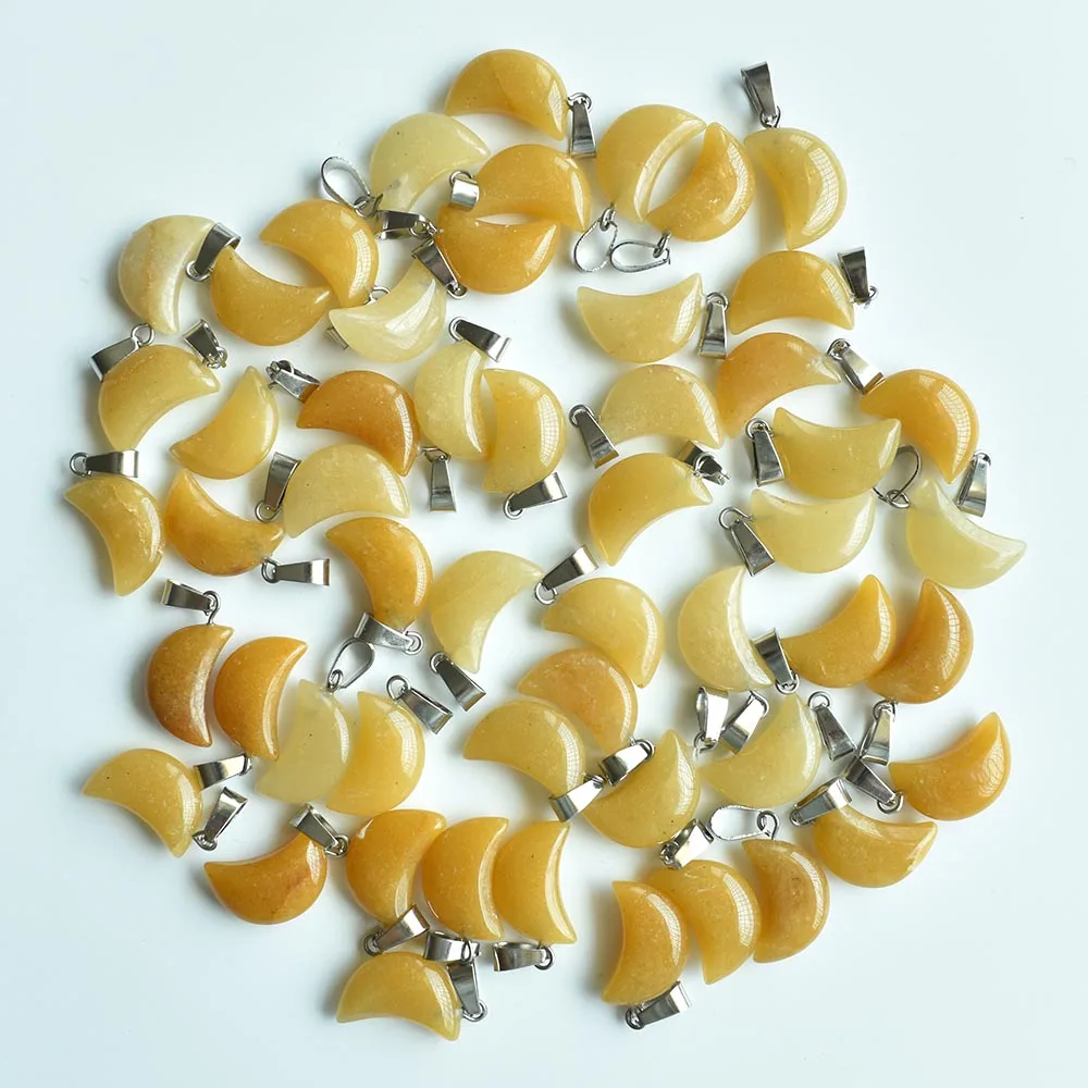 Hochwertige, sortierte Anhänger in Halbmondform aus Naturstein für die Herstellung von DIY-Schmuck. Großhandel 50 Stück/Los kostenlos. – Detail 13