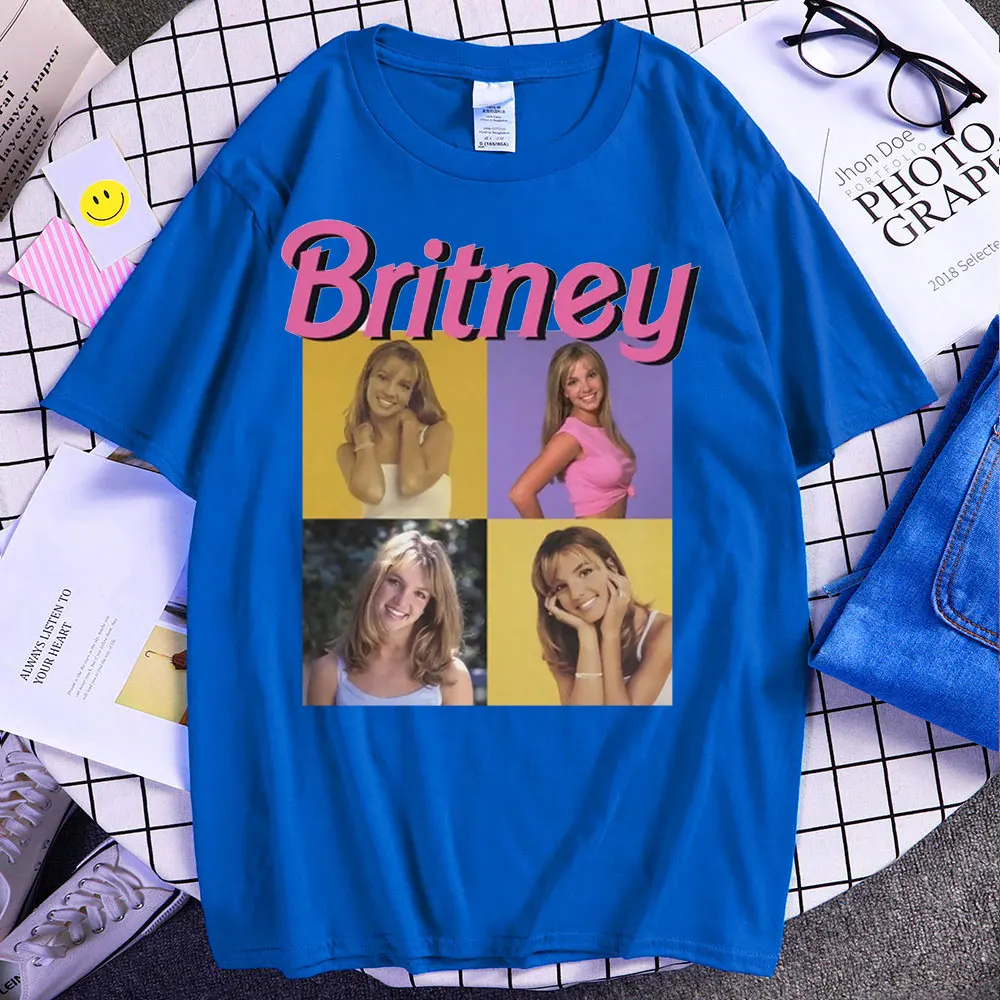 2021 Couple T Shirt  Hot Sale Britney Spears Beautiful Photo Cartoon Summer Cotton Tops Ulzzang Fashion Tees Style Trip T-shirts