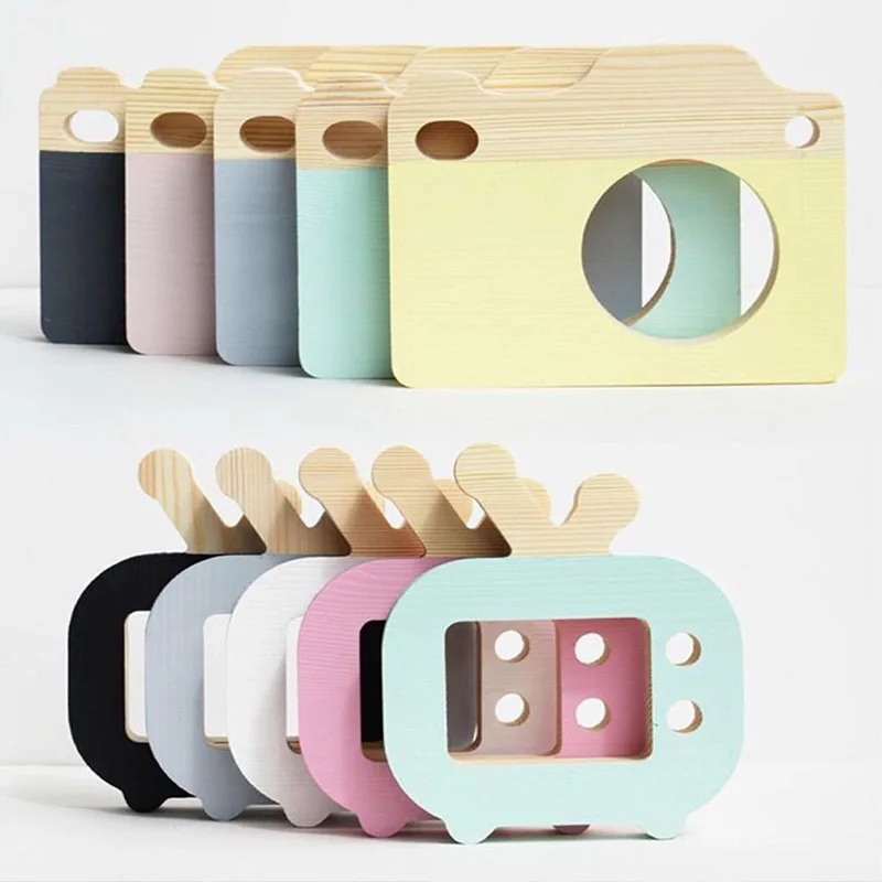 Nordic Wooden Horse Camera Toys Baby Kids Bedroom Decorative Ornament Living Room Desktop Home Decor Photo Props Dropshipping