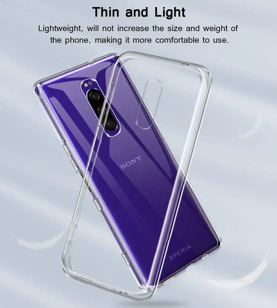 For Sony Xperia 1 III II 2020 XQ-AT51 XQ-AT52 Case Ultra Thin Clear Soft TPU Cover For Sony Xperia 1 Xperia1 J8110 J8170 J9110