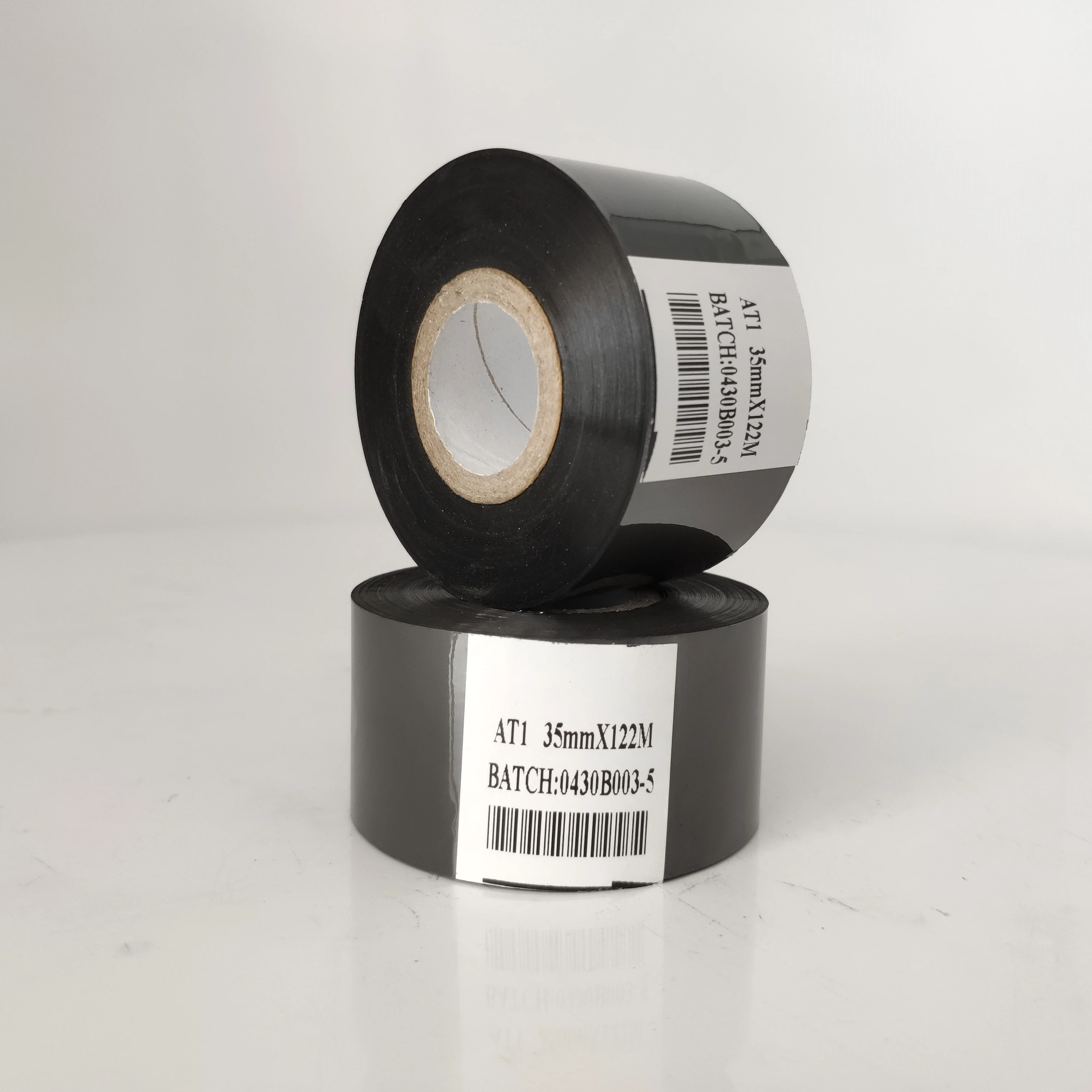 

35x122m batch expiry date coding machine Black color hot coding ribbon