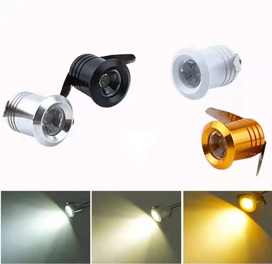 Đèn Led 1W Tủ Mini Đèn 110V 220V Màu Bạc/Đen/Trắng/Vàng Đèn Downlight Trang Sức hiển Thị Đèn Led Bóng Đèn Phòng Ốp Trần