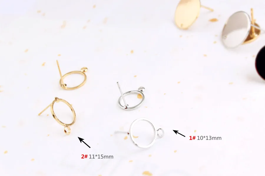 Copper DIY handmade earrings long temperament Korean fashion simple round earrings earrings accessories material