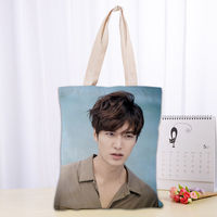 High Quality Lee Min Ho Canvas Tote Bag Fashion Durable Women Student Cotton Linen Handbag Printed Shopping Bags Custom logo