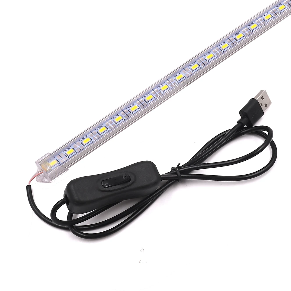 10CM 20CM 35CM 40CM 50CM 5V USB LED Bar Light SMD 5630 Rigid Strip Hard Light with On/Off Switch Kitchen cabinet light