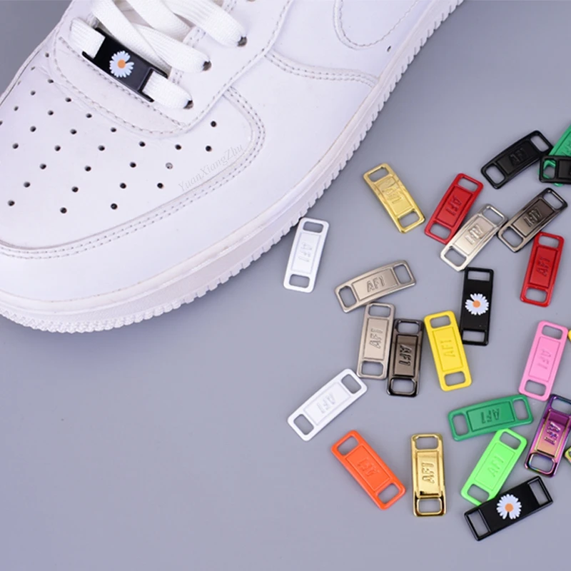 1Pair Fashion Shoe Charms Quality Metal Shoe laces Decorations AF1 Shoelaces buckle Chapa Air Force One Shoes Accessories