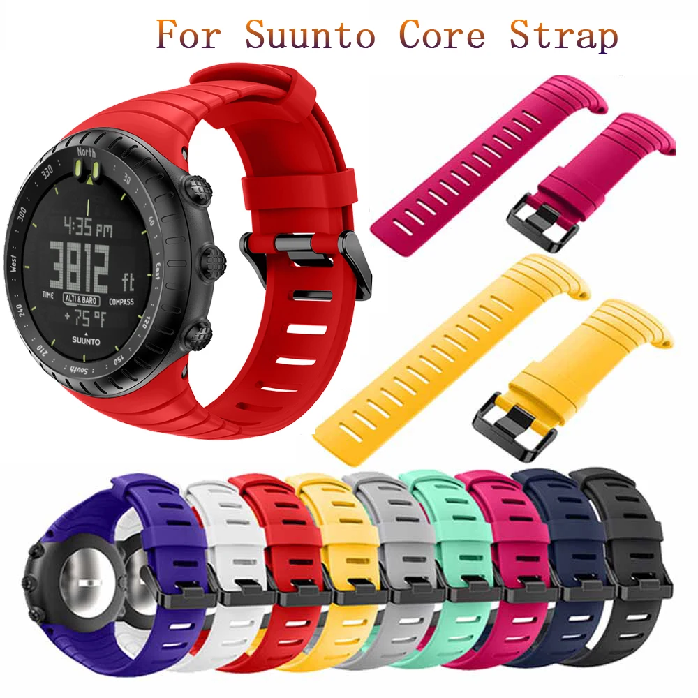 Classic Soft Silicone Watch Strap For Suunto Core Watchband Bracelet Wristband For Suunto Core Replacement WatchBand Accessories