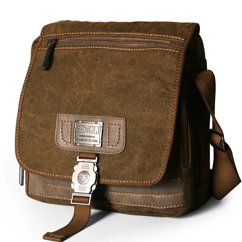 Ruil men's canvas bag Men Canvas Bags Leisure Wear Resistant Crossbody Bag Retro Travel Shoulder Messenger Bag Package