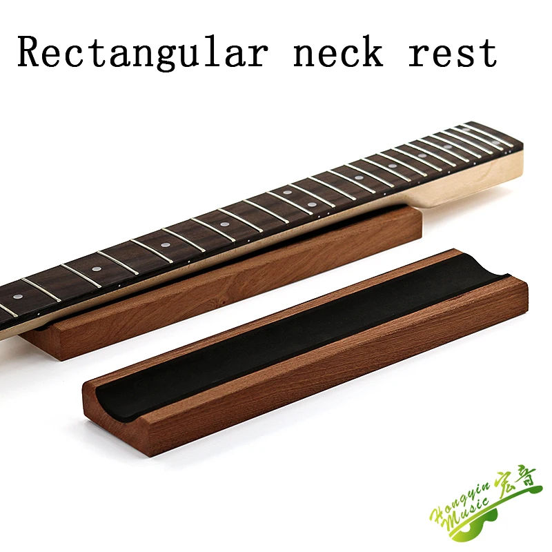 1 Piece Guitar Bass Neck Rest Caul Neck Rest Sapele Wood Long Neck Support Guitar Fretwork Cork Lined 297*70*20mm