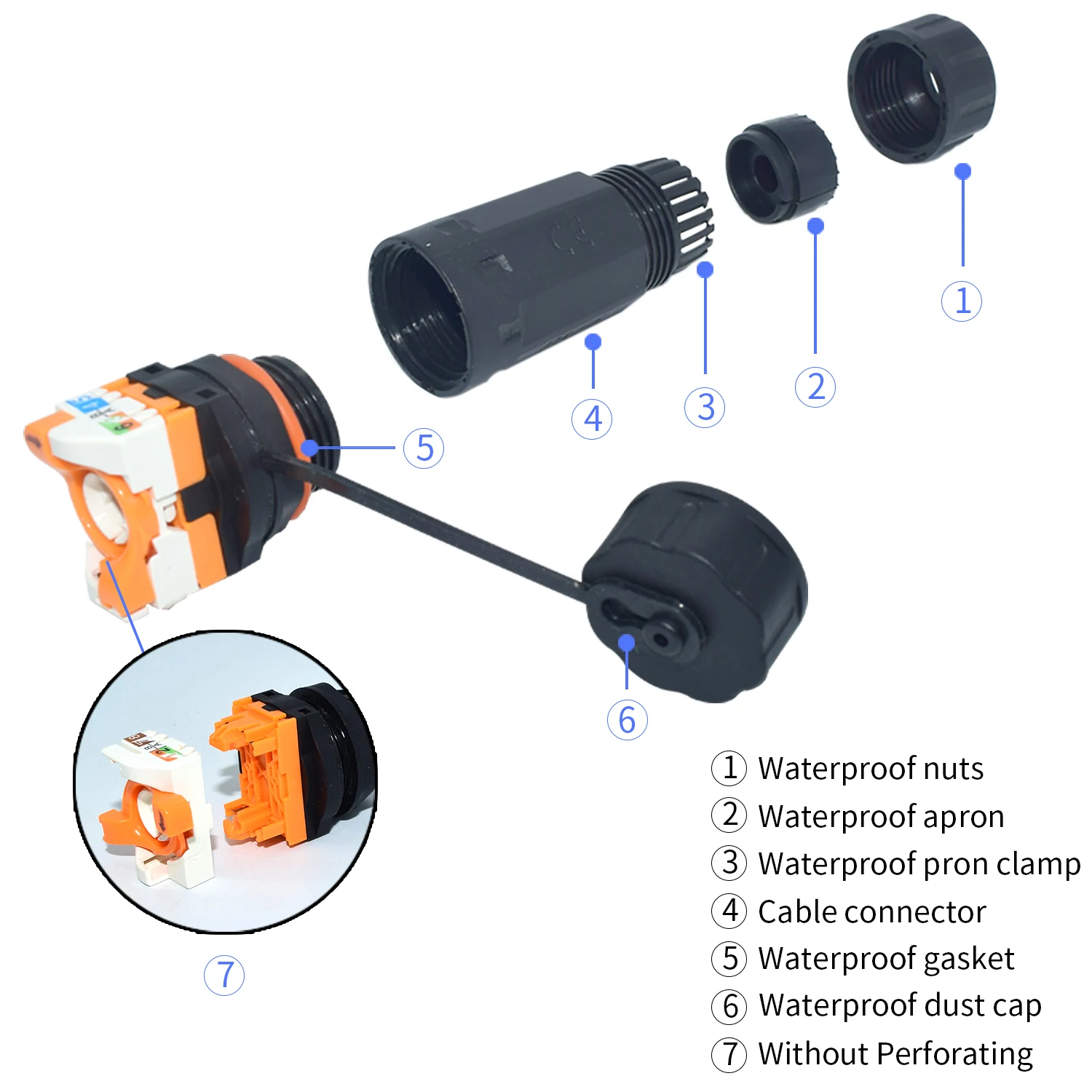 YXY IP68 RJ45กันน้ำ Connector CAT6A,เครื่องมือฟรีแผง Mount, Ethernet Extender,coupler หญิงหญิง,ป้องกัน
