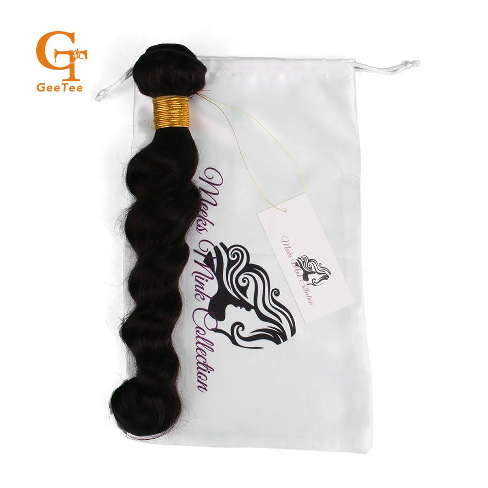 Customize soft satin bag and wig hang tag sets with private logo print