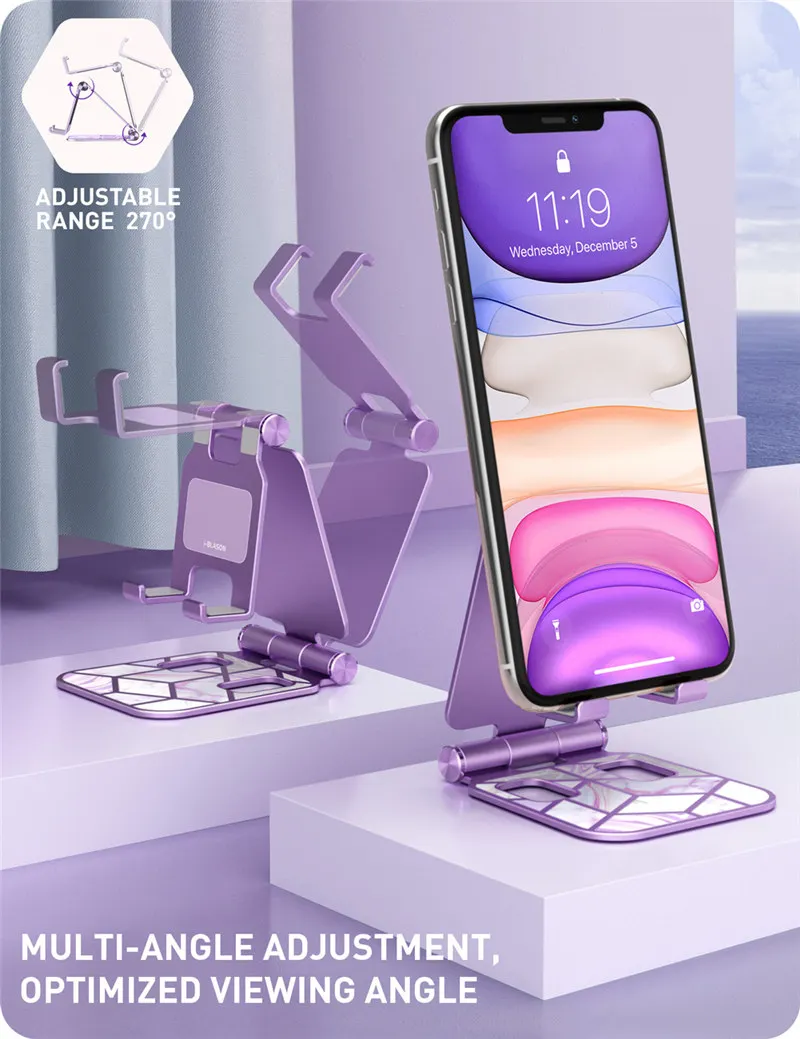 Adjustable Cell Phone Stand Holder I-Blason Phone Dock Multi Angle Compatible with Smart Phone For iPhone For Android Smartphone