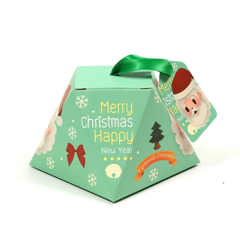 

50 Pieces/Lot Christmas Candy Box Christmas Eve Gift Packing Box Polygon Cartoon Carton Party Supplies Festival Decorations