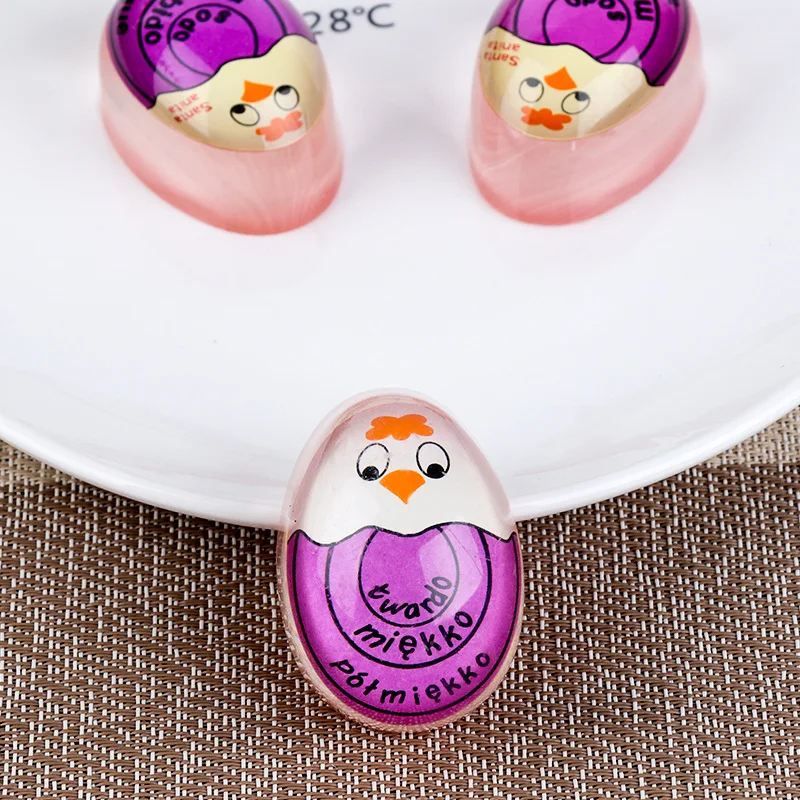 1pcs Egg Perfect Color Changing Timer Yummy Soft Hard Boiled Eggs Cooking Kitchen Eco-Friendly Resin Egg Timer Red timer tools