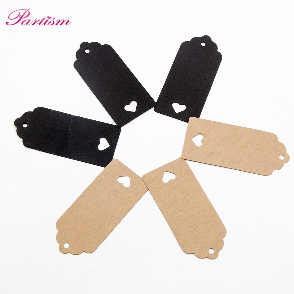 50PCS DIY Kraft Paper Tag Hollow Love Labels Card Hang Tag Wedding Party Note Blank price Hang tag Kraft Gift Wrapping Supplies