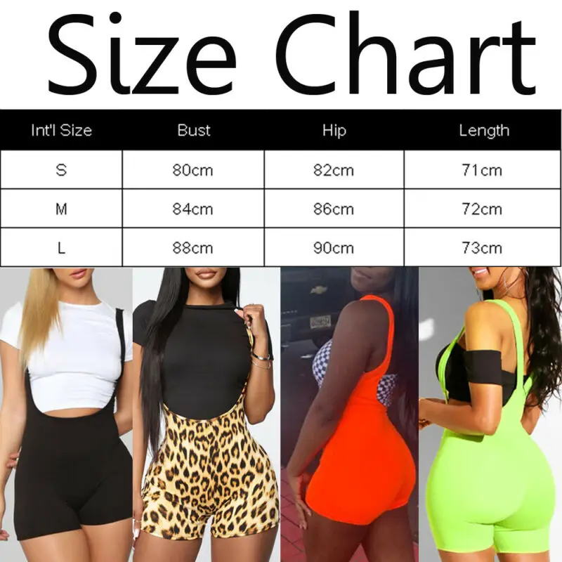 Fashion Women Overalls Shorts Stretch Straps Short Rompers Leopard Printed Trousers Solid Color Shorts