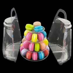 4 Tiers Portable Box Cupcake Display Rack Holder Macaron Tower Macaroon Display Cake Stand Birthday Party Wedding Decoration