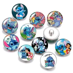 Disney Pixar McQueen Mater Jackson 10pcs Round photo glass cabochon 18mm snap buttons for 18mm snap bracelets jewelry wholesale