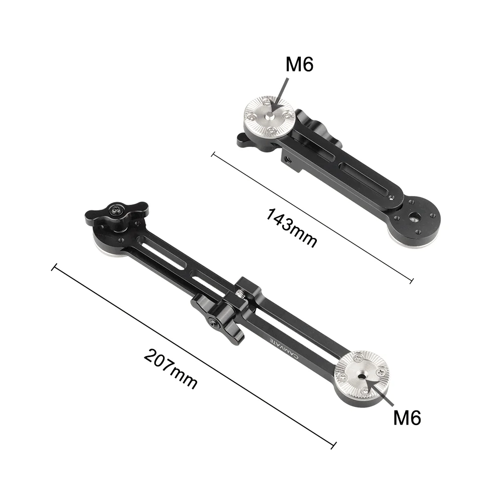 HDRIG Extension-type Arm Shoulder Rig M6 ARRI Rosette Mount Handle Kit Wooden Handle Grip for Camera Cage Kit