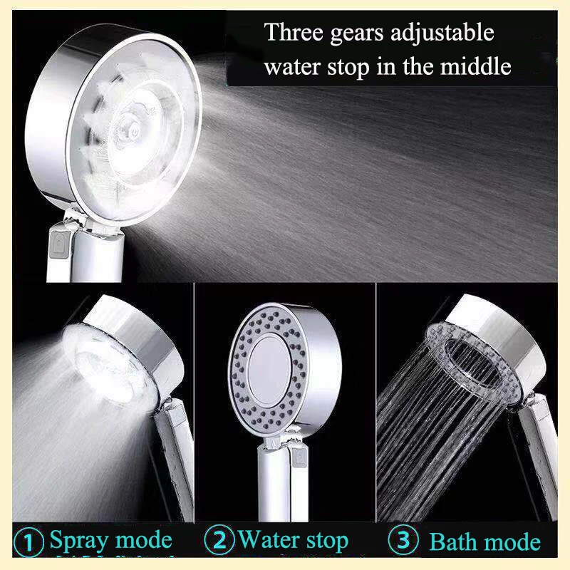 Double-sided Shower Head Water Saving Round ABS Nozzle SPA Bath Shower 2 modle High Pressure Rain and Mist  Handheld Hand Shower