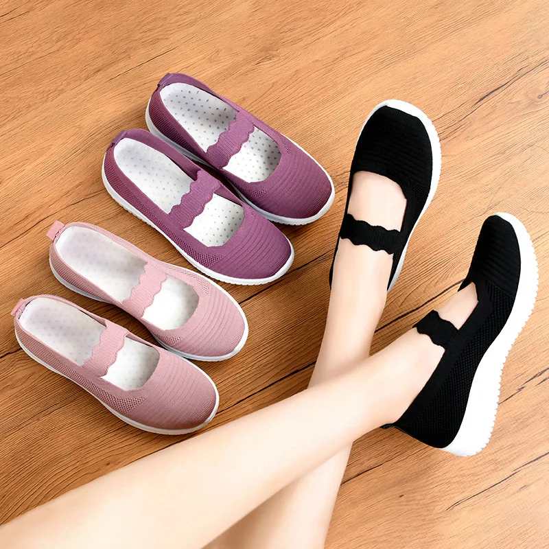 Women Casual Shoes 2022 Fashion Breathable Fly Weave Casual Shoes Women Loafers Women Comfort Flat Shoes zapatos para mujer