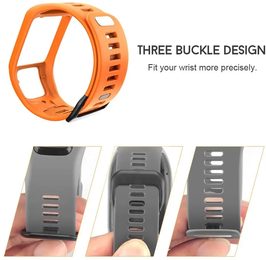 Quality Silicone Watch Strap For TomTom Replacement Wrist Watch Band For TomTom Runer 2 3 Spark 3 Sport Watch for Men Women