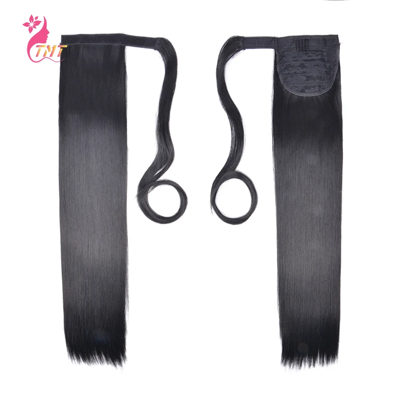 Long Straight Synthetic Ponytail Hair Extension Wrap Around Ponytail Extensions Natural Hairpiece Headwear Synthetic Hair