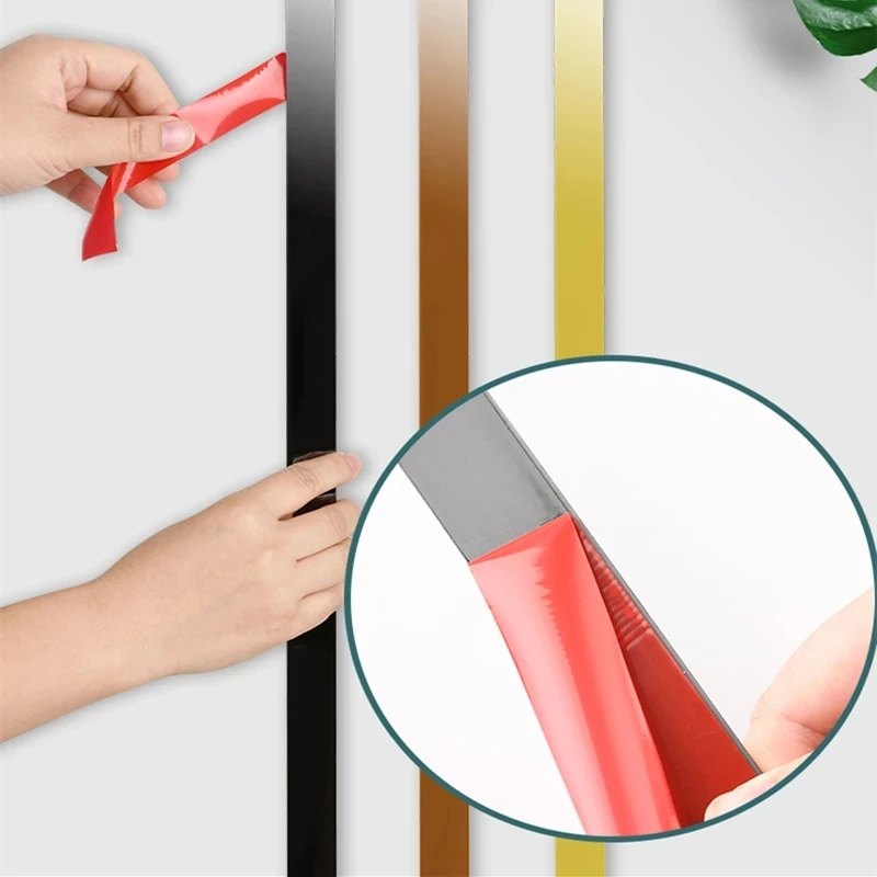 244Cm Tự Dán Nền Vàng Cạnh Tường Khung Dây Trang Trí Viền Dải Cho Trần Phòng Khách Dán Tường trang Trí