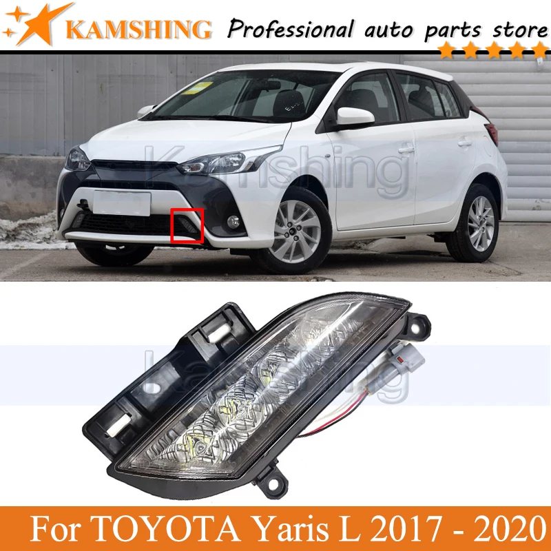 

Kamshing Front driving light For TOYOTA Yaris L 2017 - 2020 Running lamp Car Styling daytime light DRL Daylight bumper lamp