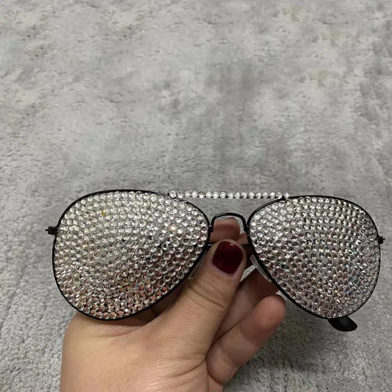 Crystal Diamond Gold Frame Vintage Sun Glasses Sunglasses Women Luxury Rhinestone Men Optical Aviation Eyeglasses Oculos