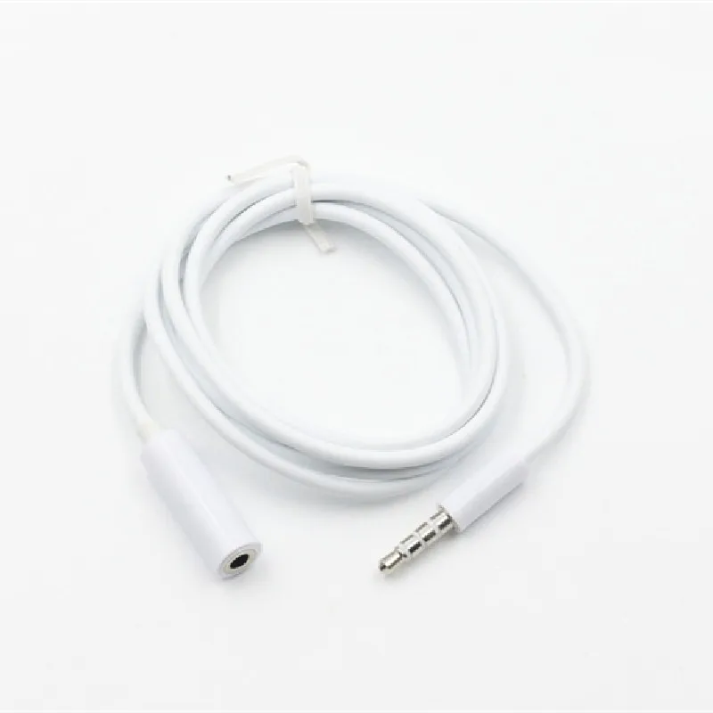 Аудиокабель Белый 3 5 мм 4-полюсный аудио стерео кабель для наушников штекер-гнездо