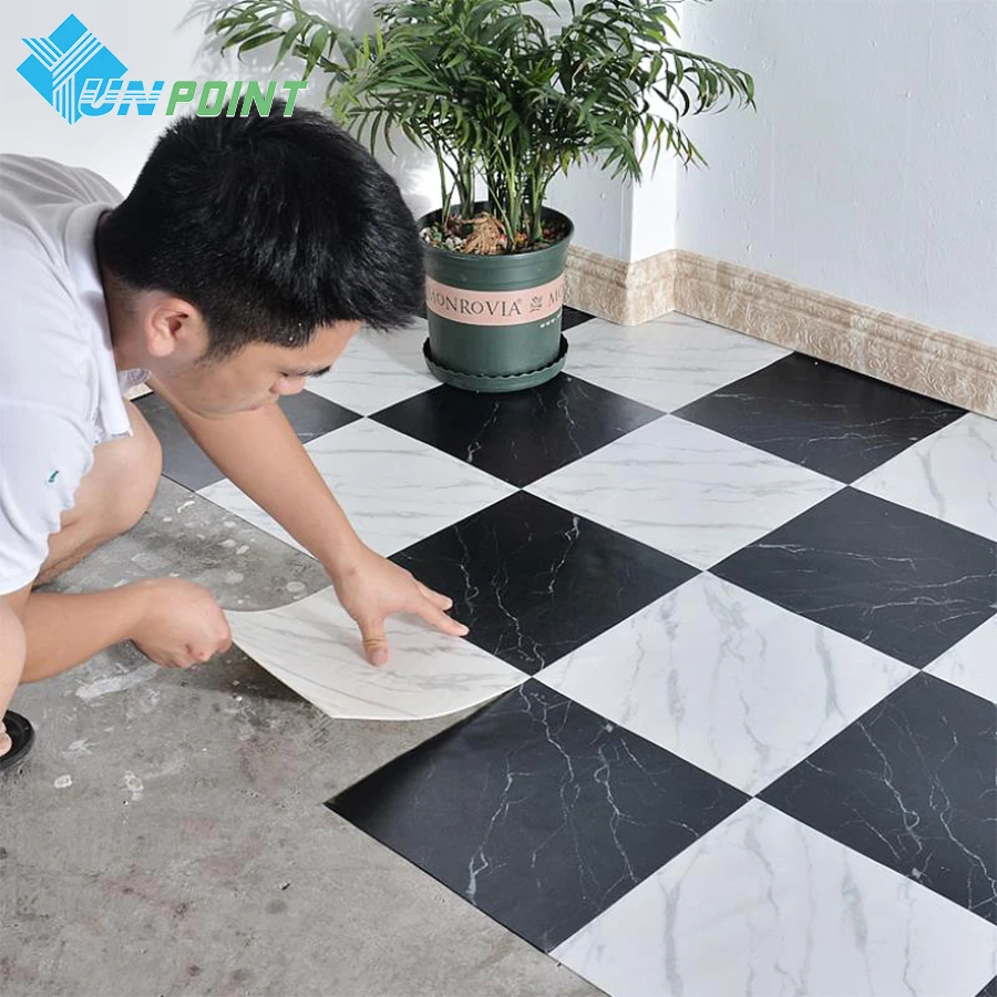 PVC Floor Stickers Self-Adhesive Kitchen Renovation Wall Sticker Wear-Resistant Waterproof Marble Tiles Decorative Film 30x30cm