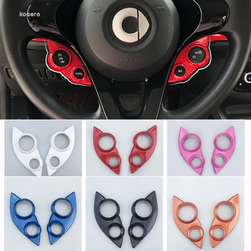 Steering Wheel Button Cover Decoration Frame For Mercedes Smart 453 Fortow Forfour Accessories Car Modification Supplies