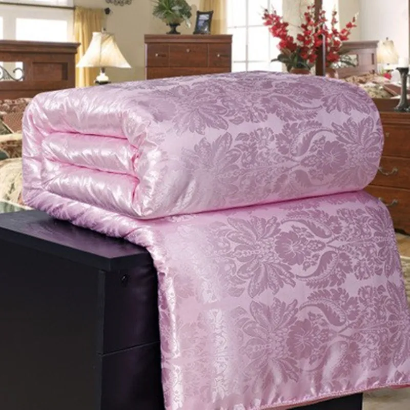 LISM 100% Mulberry Luxury Silk Comforter Duvet Hand-made Twin Queen King Full size Blanket Quilt jacquard Bedding in Filler