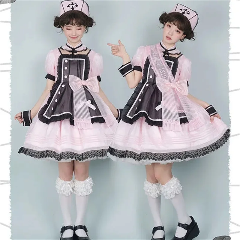 Vestido de princesa Lolita encantador, vestido victoriano de cintura alta, Falbala suave, Kawaii, Lolita Op Loli, Cosplay