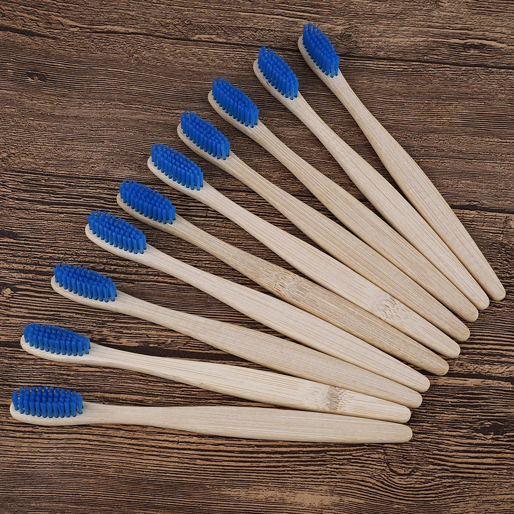 

10pcs Adults Bamboo Toothbrush Oral Care Medium Bristles Biodegradable Eco Friendly Toothbrushes