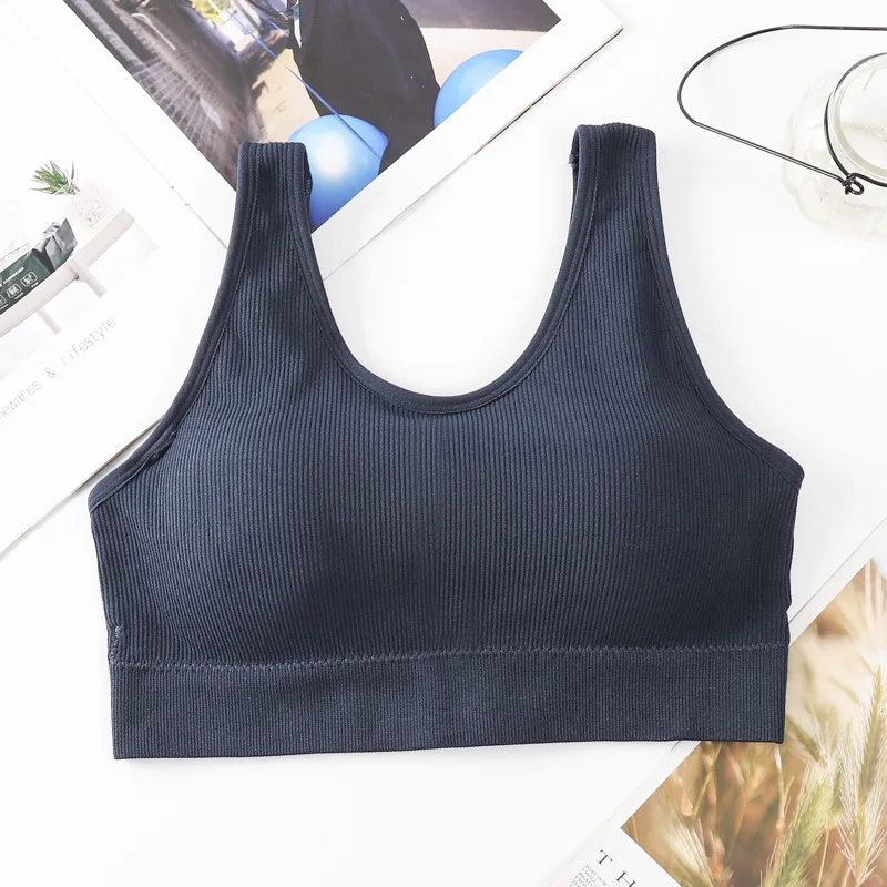 Women\'s Cotton Underwear Tube Tops Sexy Solid Color Top Fashion Push Up Comfort Bra Female Sports Tank Up Female Crop Top