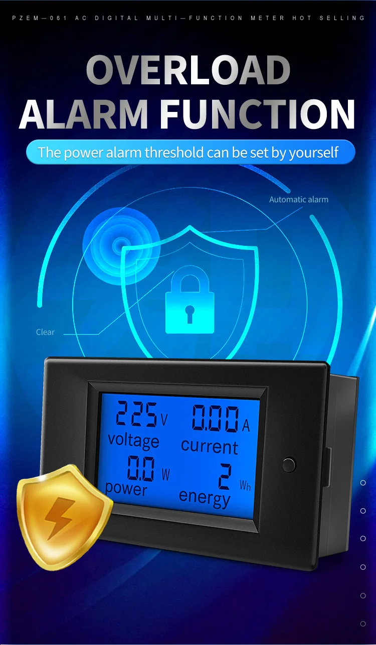 Peacefair AC Einphasiges Digitales Wattmeter Power Energy Kwh Tester Amperemeter 220V Homekit PZEM-061 mit Spule CT Kostenloser Versand – Detail 9