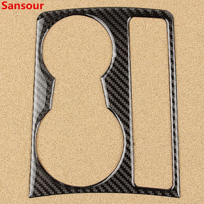 Real Carbon Fiber Car Center Console Water Cup Holder Panel Cover Trim for Audi A4 B8 A5 2009 2010 2011 2012 2013 2014 2015 2016