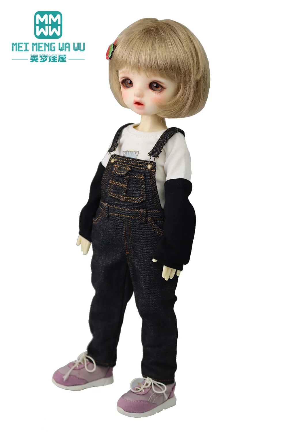 

Fits 28-30cm 1/6 BJD clothes Toys YOSD Spherical joint Doll Fashion Denim overalls, T-shirts