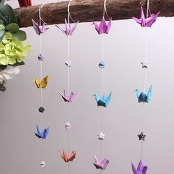 Premade Origami Crane Paper Garland with Folded Paper Lucky Star Garland for Wedding Decoration Birthday/Baby Shower Home Party