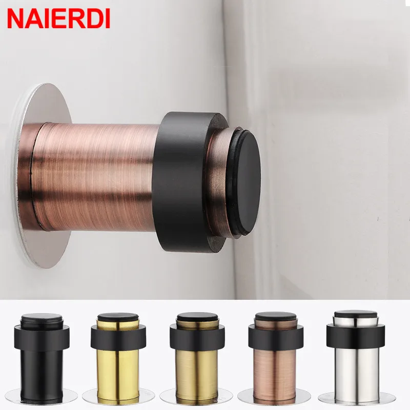 

NAIERDI Stainless Steel Door Stops Rubber Door Protective Pad Door Stopper Wall Protector Anti-collision Door Holder Heavy Duty