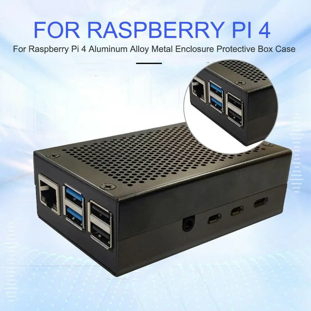 Aluminum Alloy Case For Raspberry Pi 4 Cooling Heatsinks Black Silver Box For Raspberry Pi 4 Metal Enclosure Protective Box Case