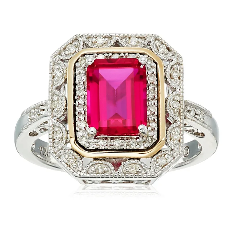 Women\'s Fashion Accent Art Deco-Style and Gold Crystal Ring Bride Wedding Band CZ Jewelry Gifts Size 6-10