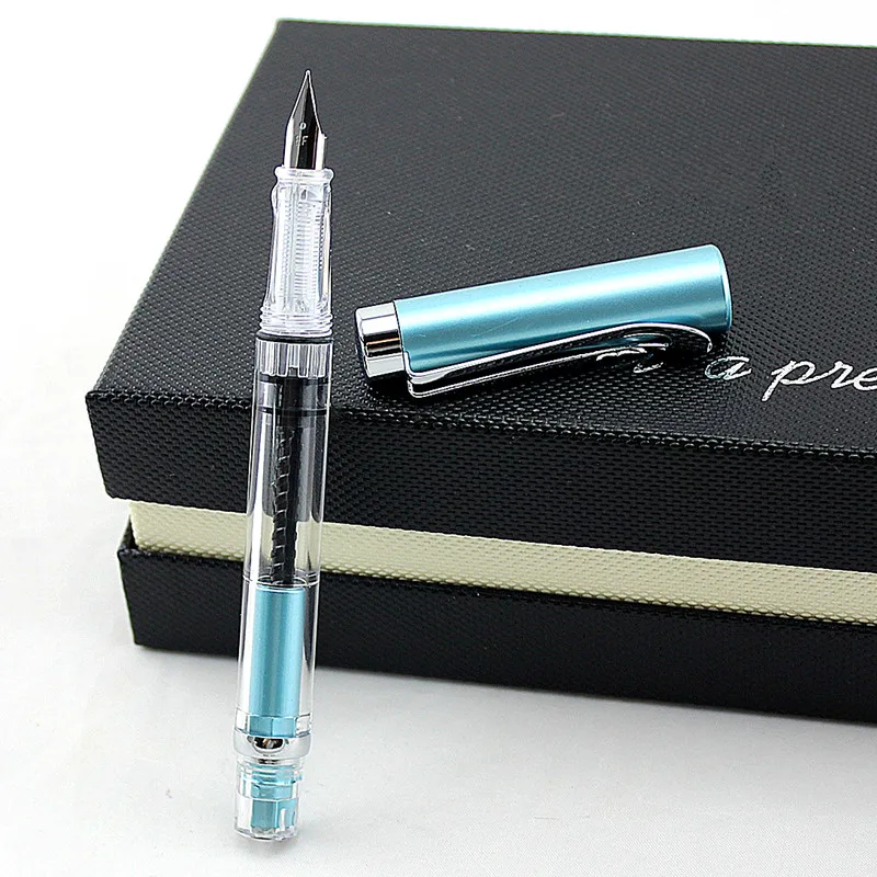 High quality 698 Transparent Piston Fountain Pen Demonstrator ink  Pen